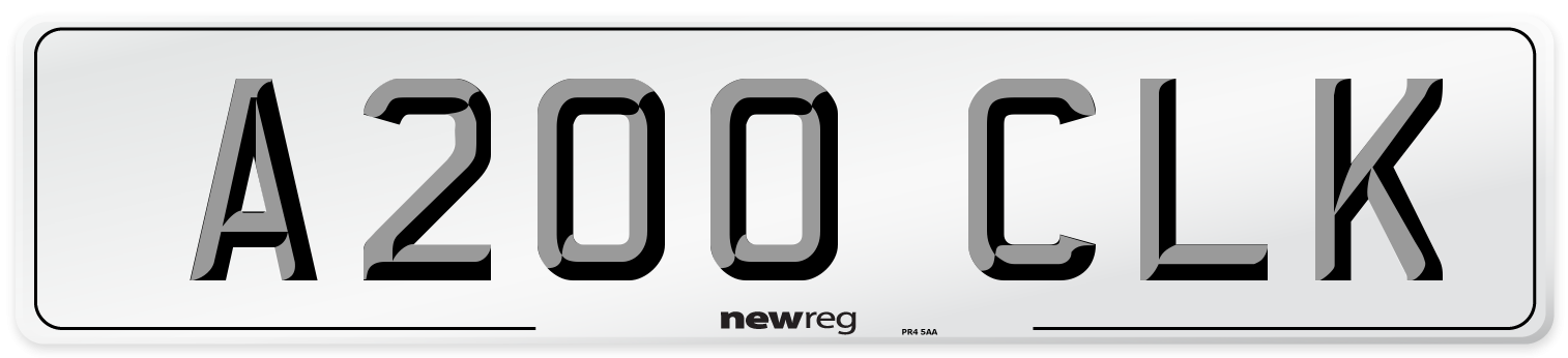 A200 CLK Number Plate from New Reg